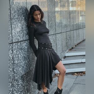 ZARA ASYMMETRIC MIDI DRESS